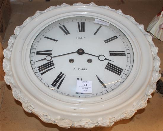 White painted French wall clock